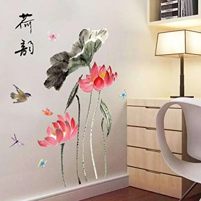 SK9270 BLACK FLOWER CHINESE WALLSTICKER WALL STIKER 60X90 WALLSTIKER STICKER