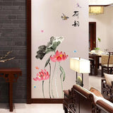 SK9270 BLACK FLOWER CHINESE WALLSTICKER WALL STIKER 60X90 WALLSTIKER STICKER