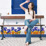 Blue and Purple Flower Design Peel and Sticker Ay7248