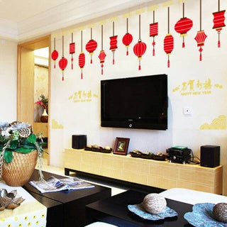 ADEK Wall Sticker / Stiker Dinding 60X90 Lampion Lentera Chinese New Year Imlek SK9161 Wallsticker
