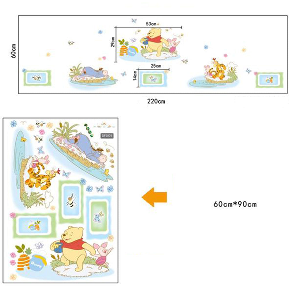 Winnie the Pooh with friends Children's wall sticker size 60x90 df5076