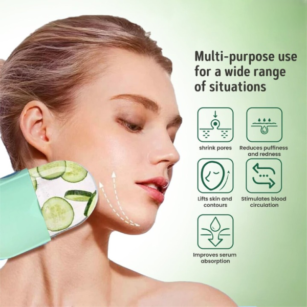 Ice Roller Facial Massage | Silicone Cleansing Ice Lattice | Ice Cube Roller With Scrub –(WITHBOX ) Random Color