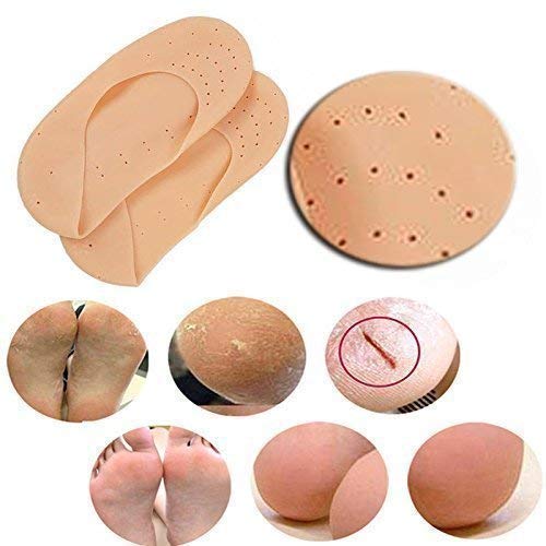 1 Pair unisex silicone gel socks moisturizing sock breathable elastic heel cracked protector socks