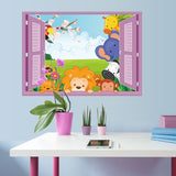 Children's sticker - Animals on the window size 50x70 sk7019d