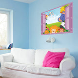 Children's sticker - Animals on the window size 50x70 sk7019d