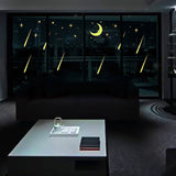 Moon and 30 falling stars glow in the dark wall decals