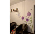 WALL STICKER BUNGA DANDELION UNGU PURPLE FLOWER STIKER DINDING SK9124