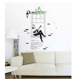 Decor Kafe 'Lady in Window' Wall Sticker size60x90 ay853