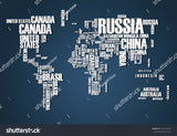 World Map Wall Decal With Country Names World Country Atlas Sticker Vinyl Wall Map Decor Office Wall Art Decor Black size 60x90 nc015