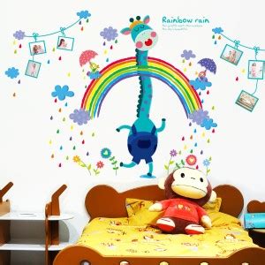Decals Design 'Giraffe Rainbow Rain' Wall Sticker XL8186