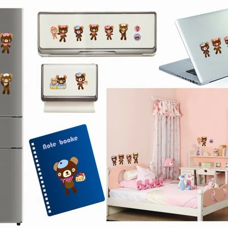Wall Sticker / Stiker Dekorasi Untuk Dinding (Kaca) : Aneka Gaya Beruang Cokelat size 30x45 AY1001