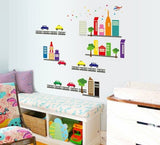 Glow In The Dark Cartoon City Wall Sticker-TYABQ9608