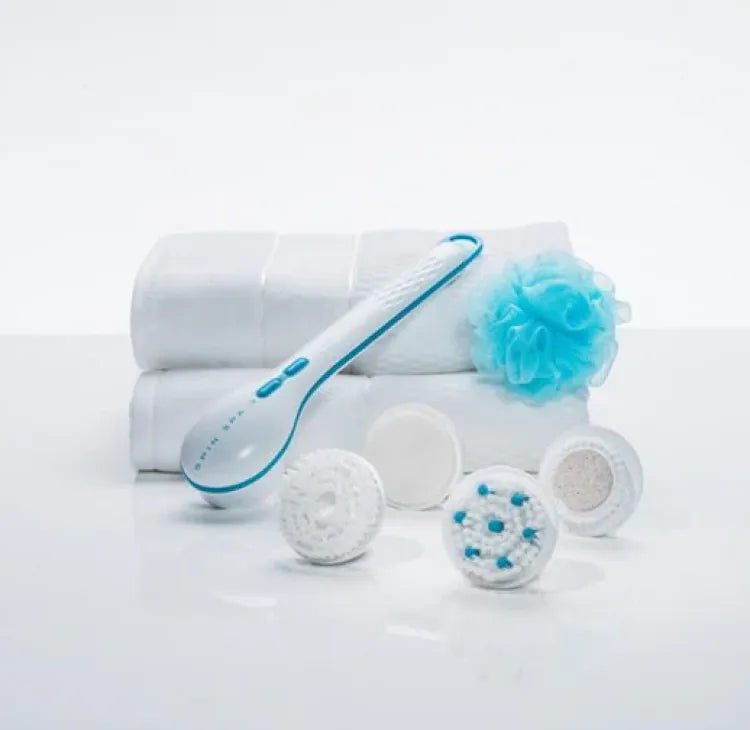 CNAIER Bath and Body Scrub Electric Brush Set - Rechargeable 4 in 1 (Random Color)