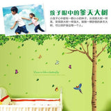 AY305 big green tree removable diy wall sticker tow-saided