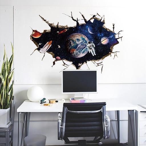 SK9066A 3D Space,The astronauts decorative wall stickers /wall decal