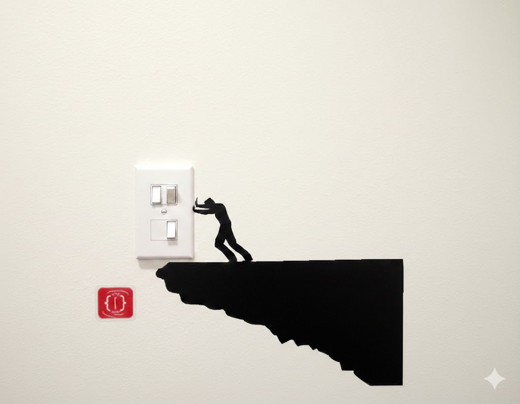 ISEE 360® Cartoon Man Pushing The Switch Board Sticker Suitable for Any Black Vinyl Decals L x H 12.00 X 7.00 Cm