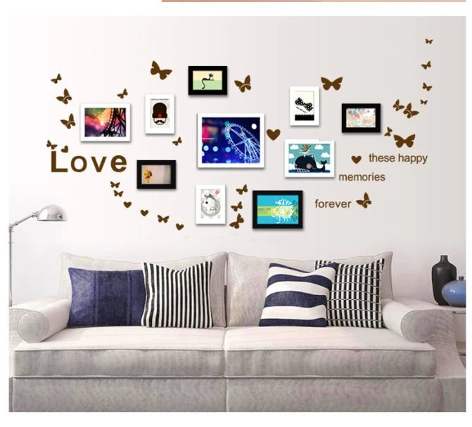 Pvc Elegant Butterfly Wall Paste With Photo Wall Photo Frame size 20x60 q6687d