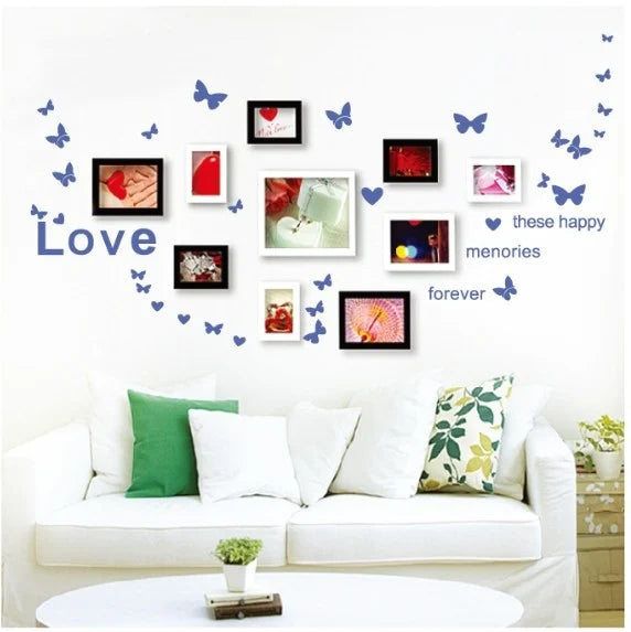 Pvc Elegant Butterfly Wall Paste With Photo Wall Photo Frame size 20x60 q6687d
