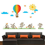 jm7121Monkey Balloon Wall Stickers Cartoon Wall Stickers House Decoration