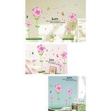 Wall Stickers - Flowers, Plants, English Letters - Stylish Wall Stickers - Alphabet Wall Decals - Perfect for Toilets, Entrances, Bedrooms, Windows, Mirrors - Cute Pink - Flowerbeds, Flower Gardens size 45x60 ay650a