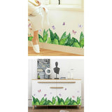 Stylish Nordic Plant Wall Stickers, Cafe, Modern, Window, Monstera, Leaf, Green, Grass, Banana Leaf, Butterfly, Kitchen, Kids Room, Toilet, Interior Decor size 50x70 sk7201