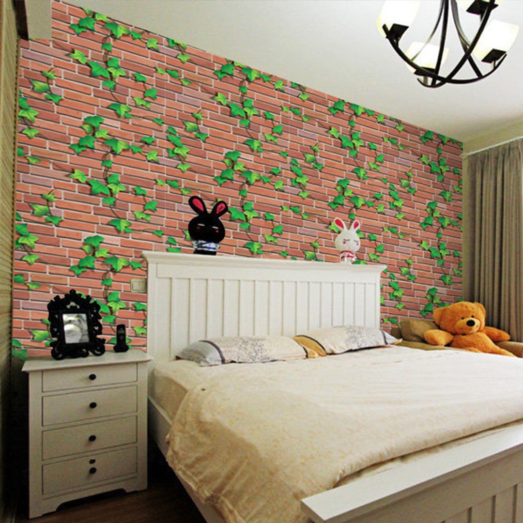 3D Wooden Brick Wallpaper PE Foam Wall Stickers | Self Adhesive DIY Wall Decor (24×90cm)