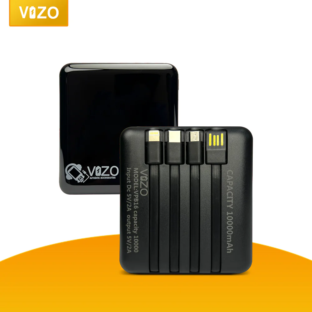 VPB16 – 10,000mAh Compact Power Bank | Vizo VP 16TH Power Bank | Mobile Phone Power Bank - Android Power Bank - Random Color