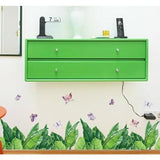 Stylish Nordic Plant Wall Stickers, Cafe, Modern, Window, Monstera, Leaf, Green, Grass, Banana Leaf, Butterfly, Kitchen, Kids Room, Toilet, Interior Decor size 50x70 sk7201
