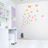 Wall Sticker, Flowers and Cat, Cat Watching Flowers and Butterflies, Peel and Stick Wallpaper Sticker, Wall Sticker Honpo, TakuC size 50x70 tc2047