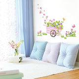 Wall Stickers, Flowers, Flower Cart, Removable, Self-Adhesive, Wallpaper Stickers, Wall Decals, Plants, Trees, Flowers, Home Delivery size 50x70 dm570003