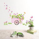 Wall Stickers, Flowers, Flower Cart, Removable, Self-Adhesive, Wallpaper Stickers, Wall Decals, Plants, Trees, Flowers, Home Delivery size 50x70 dm570003
