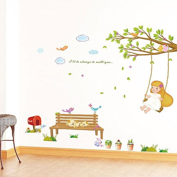Bench Cat Print Wall Background Adesivo Decal Wallpaper 70 x 50 cm lm7001