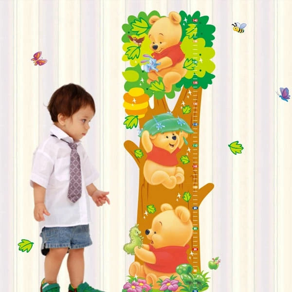 Winnie The Pooh Height Charts for Children Wall Sticker Mural Art Deco Home Wall Decor Decoration Decals Baby Room size 25x70 lm2001