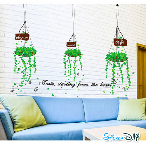 wall sticker, hanging plant pot, Taste brand size 50x70 xh5176c