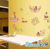 Transparent wall sticker Love cakes (width 140m. x height 70cm.) abc1035