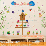 Transparent wall sticker, birdhouse design, HOME SWEET HOME size 50x70 SK7081