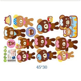 Wall Sticker / Stiker Dekorasi Untuk Dinding (Kaca) : Aneka Gaya Beruang Cokelat size 30x45 AY1001