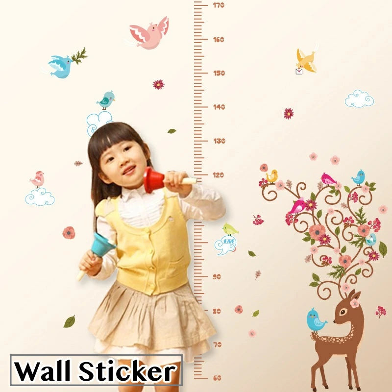 Wall Sticker Height Meter Bambi Fawn Deer Chunchun Cute Kids Growth Record Height Record Nursery Kindergarten kawaii size 50x70 sk7096