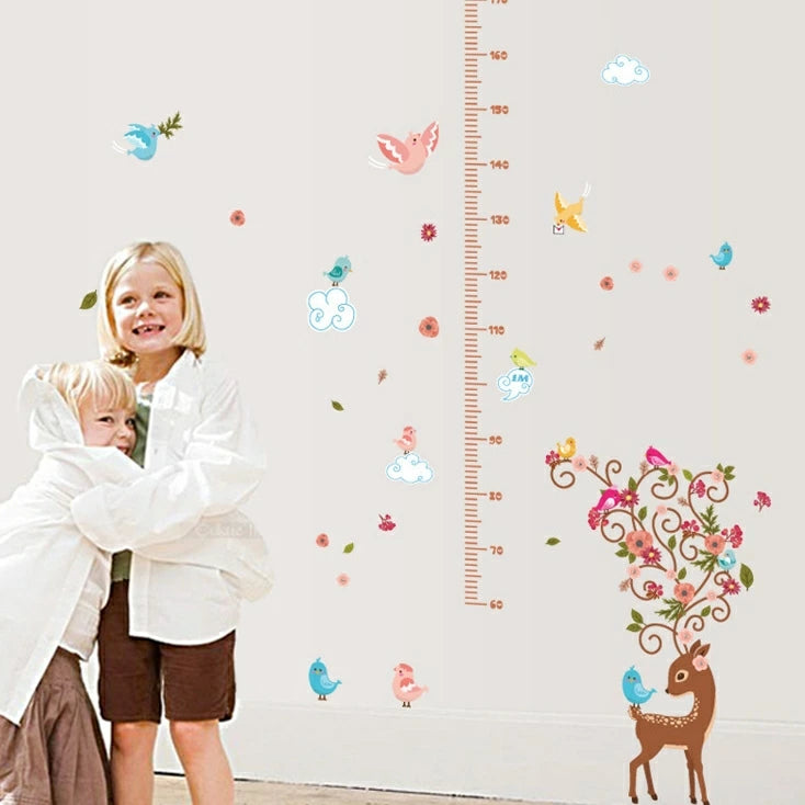 Wall Sticker Height Meter Bambi Fawn Deer Chunchun Cute Kids Growth Record Height Record Nursery Kindergarten kawaii size 50x70 sk7096