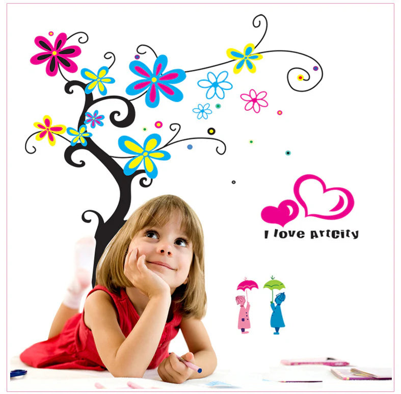 Ascent Decals Colorful Tree Wall Sticker for Kids Room size 60x90 df5105