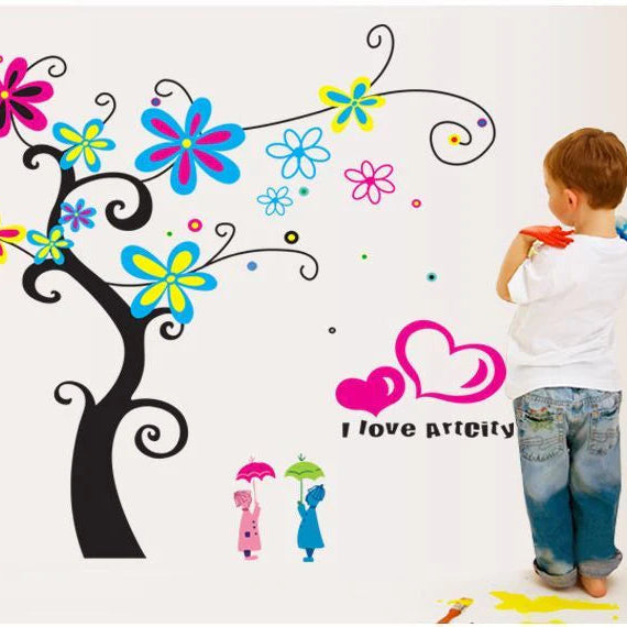 Ascent Decals Colorful Tree Wall Sticker for Kids Room size 60x90 df5105
