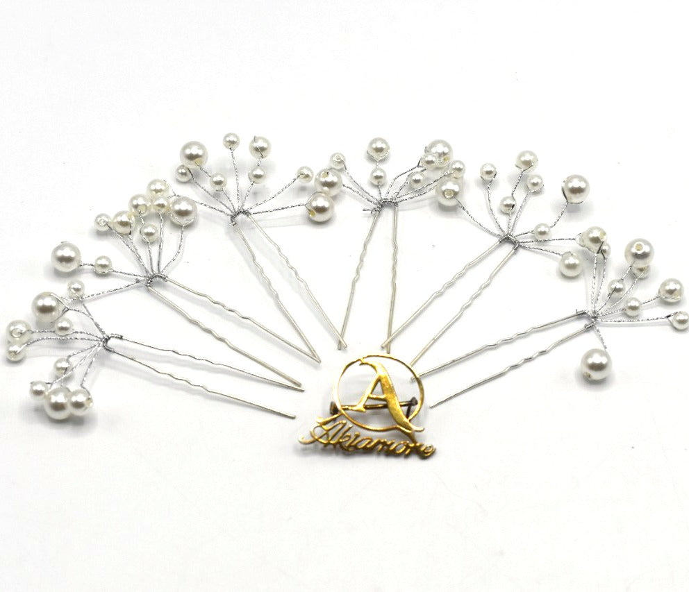6Psc Elegant Bridal Pearl Handmade Flower Beautiful Hair Accessories Wedding Hair Pins Bridesmaid Bridal Decor hnfrsrd5s-4