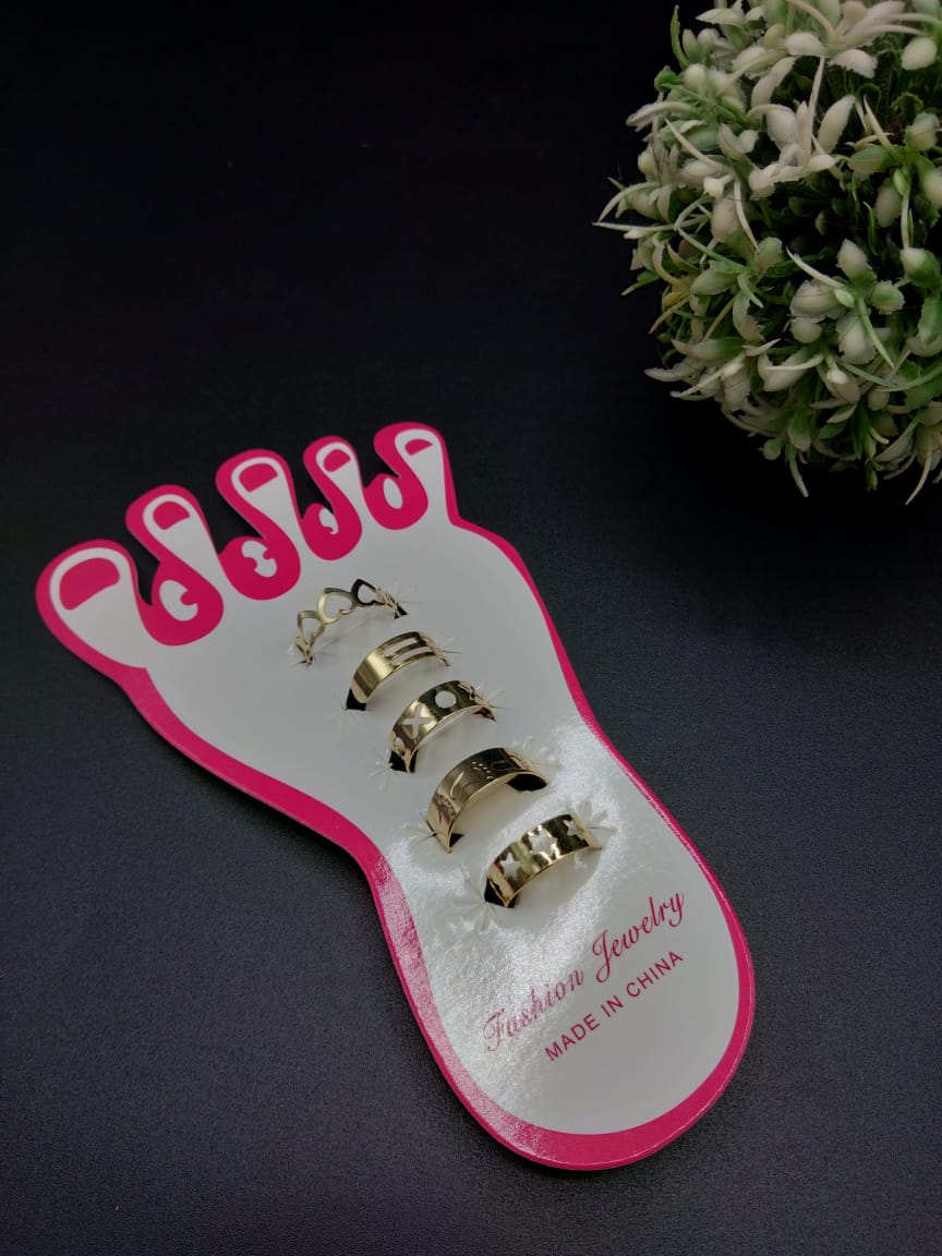 5PCS Hand and Foot Adjustable Toe Ring for Women Girl Fashion Simple Knuckle Stackable Open Band Hawaiian Beach Jewelry fgfrgdf2d-1