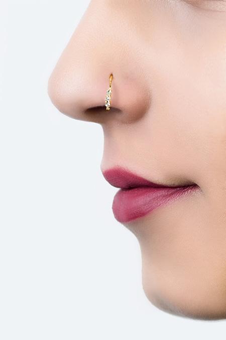 4Pcs nose ring Stainless Steel golden Nose Piercing Ring with shinning silver stones Hoop Nose latest designed Women/girls Jewellery 2020 ngfrgda5d_3