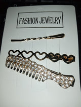 3pcs set rendom design Gold Rhinestone Scissors Pearls Hairpins Hair Clips Hair Accessories