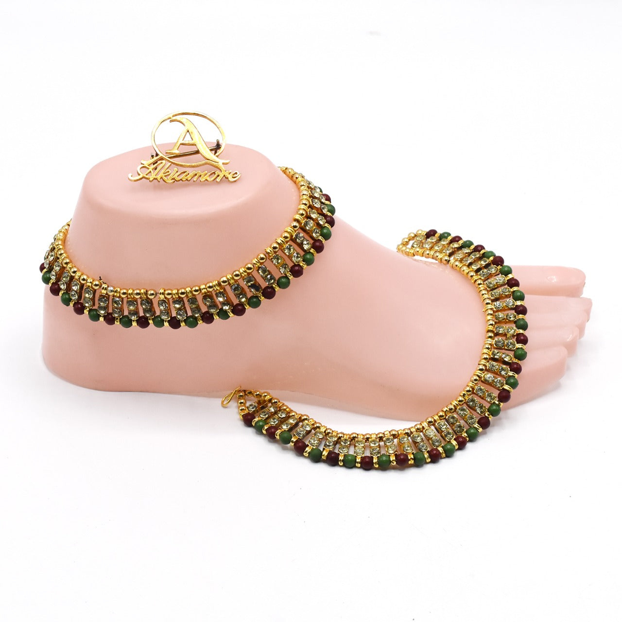 2021 New Fashion golden and multi Silver Color   Anklet Ankle chain Rhinestones Foot Jewelry