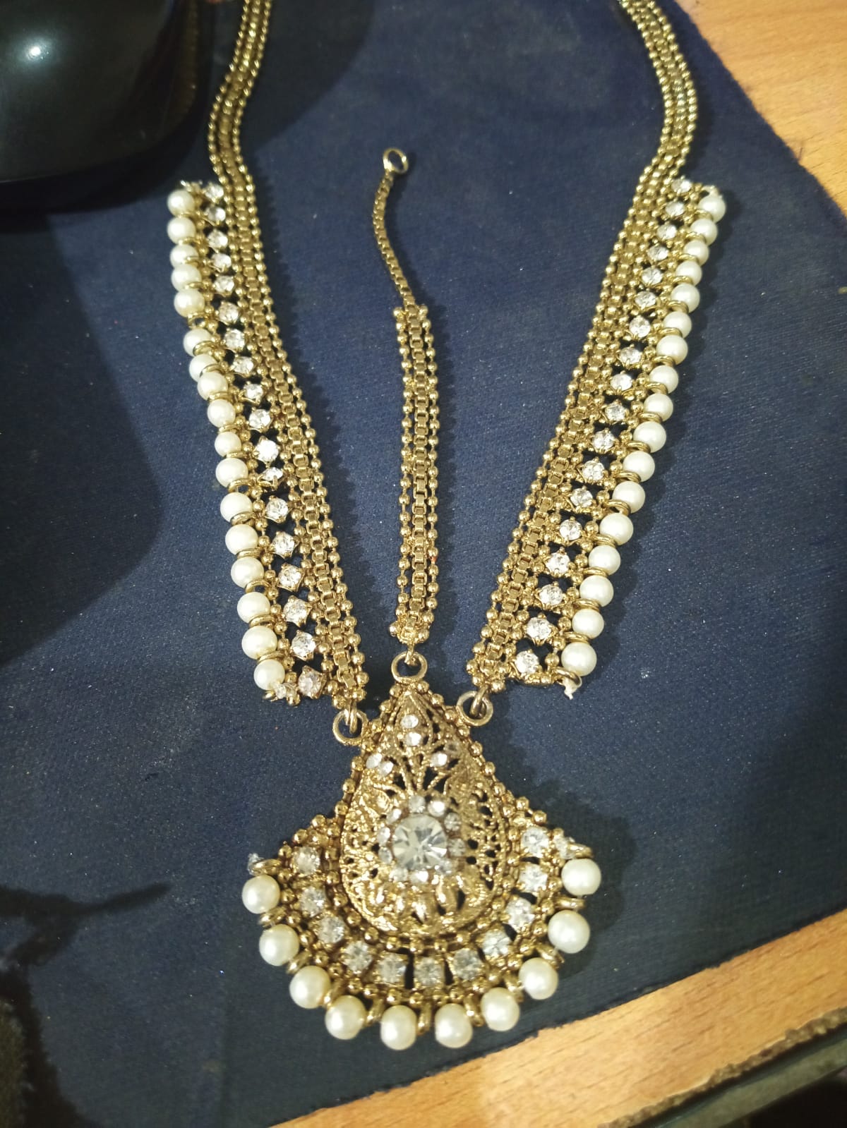 Diamante Kundan Matha Patti Wedding Bridal Goddess Bohemian Boho Head Chain Hair Jewelry Head Piece mpfrada5b-1