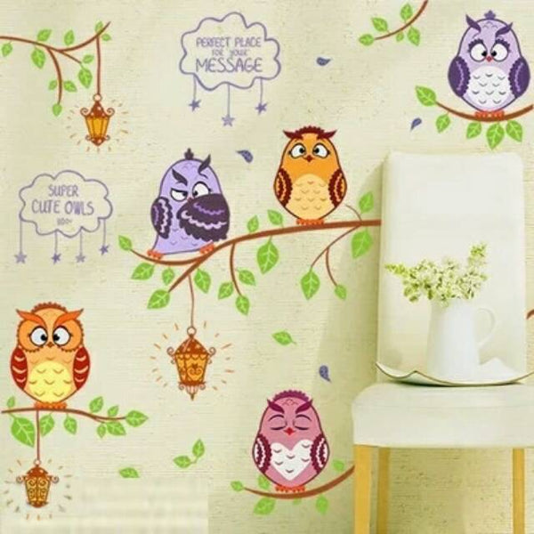 WALL STICKER RANTING OWL BURUNG HANTU JM7265 STIKER DINDING