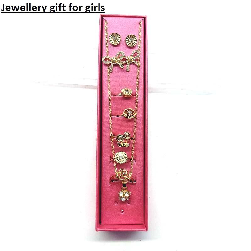 set gold Pendant Necklace For Women Girl Wedding Party Engagement Jewelry Gift