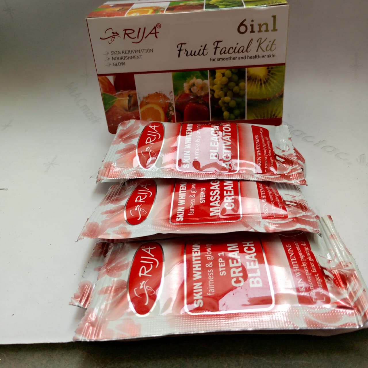 Rija fruit faial kit & aloe vera facial kit & skin whitening facial kit